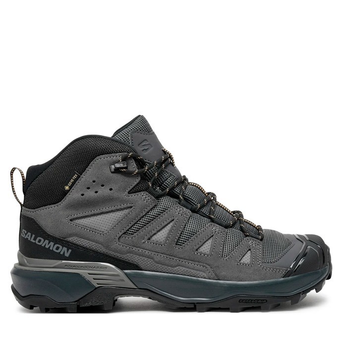 Ботинки мужские Salomon X Ultra 360 Leather Mid Gore-Tex Castlerock/Asphalt/Kelp