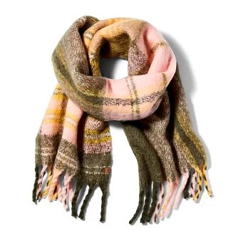 Шарф Timberland Chunky Plaid Blanket Scarf With Fringe