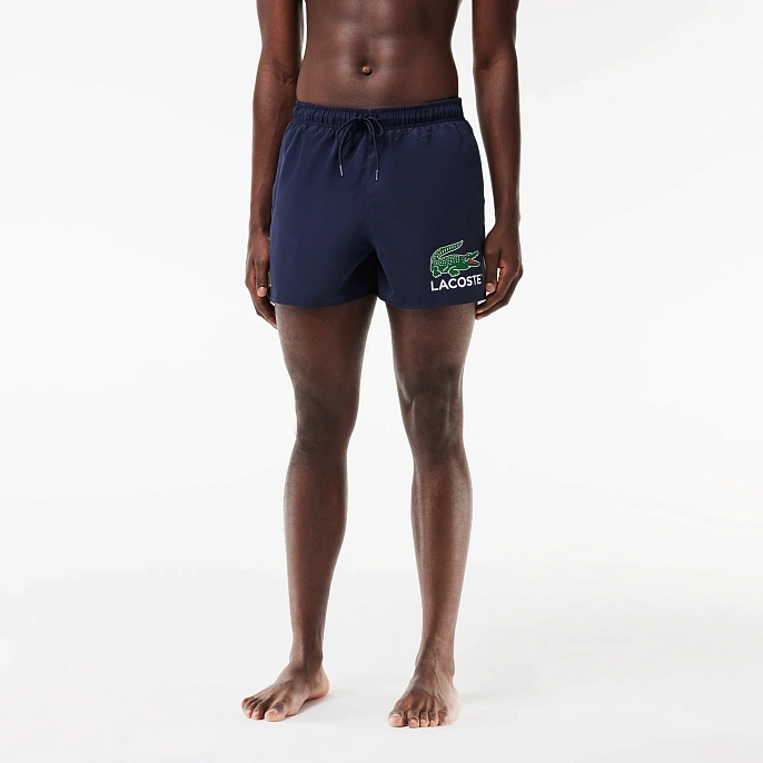 Шорты Lacoste Croc Print Swim Trunks Navy Blue