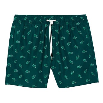 Шорты Lacoste Crocodile Print Swim Trunks Green/White