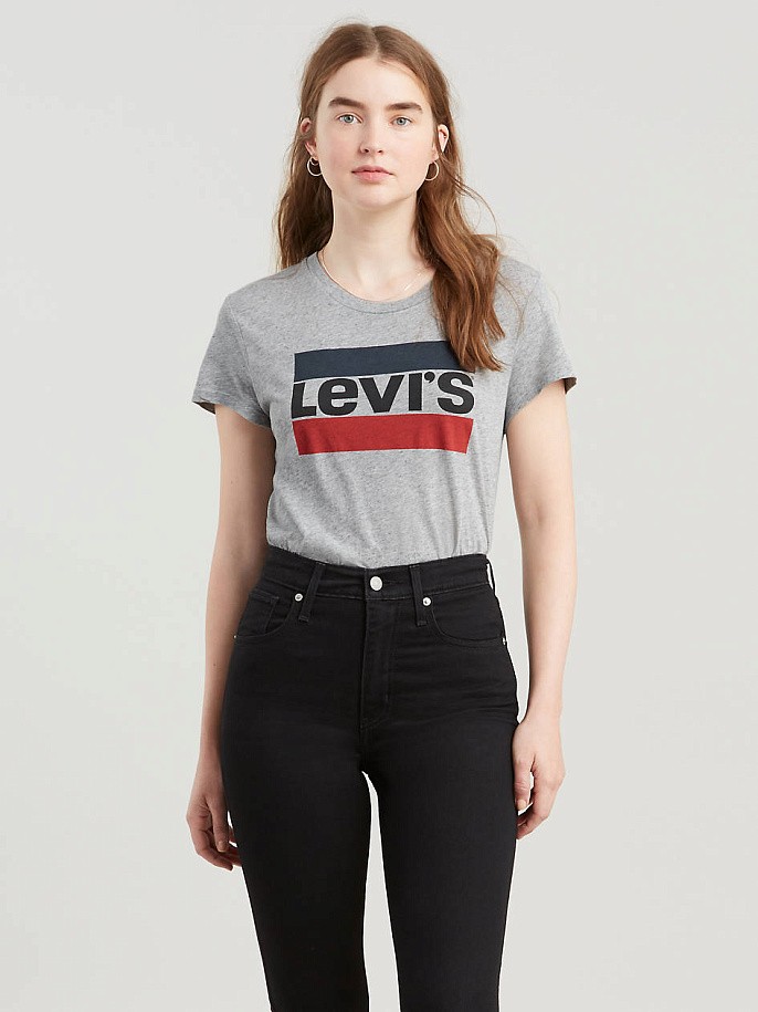 Женская футболка Levi's The Perfect Tee Sportswear Logo Smokestack Heather