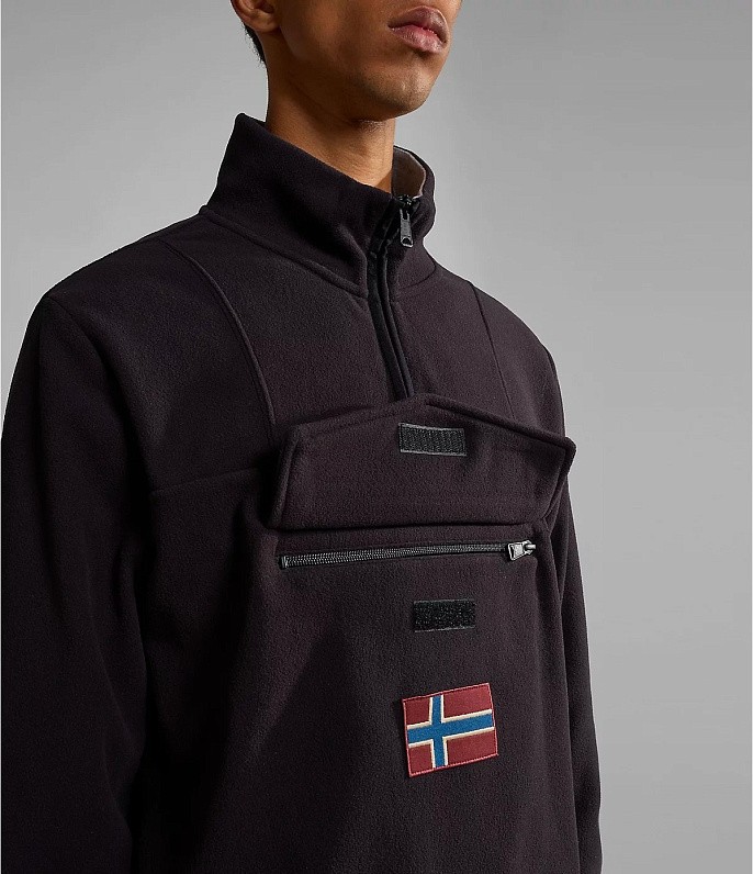 Толстовка Napapijri Burgee Half-Zip Fleece Black