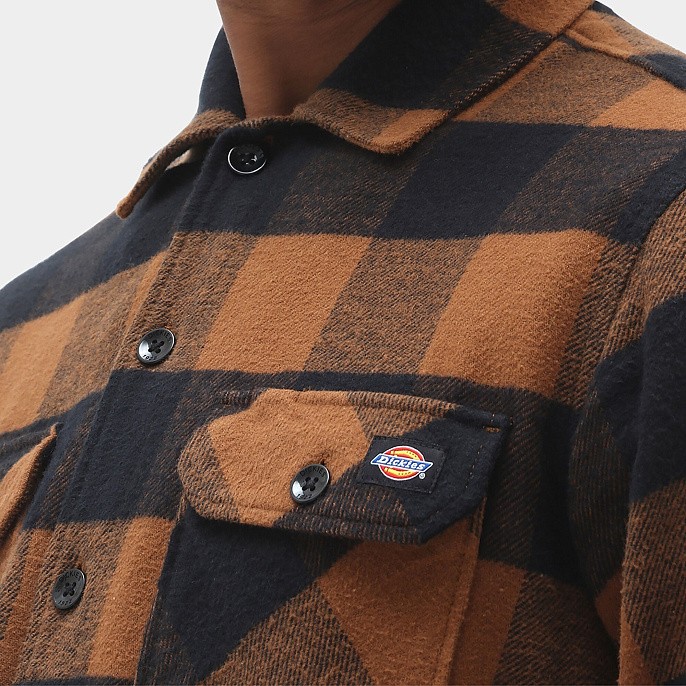 Рубашка Dickies Sacramento Shirt Black and Brown Duck Plaid