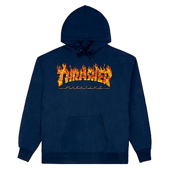 Толстовка Thrasher Inferno Hood Navy Blue