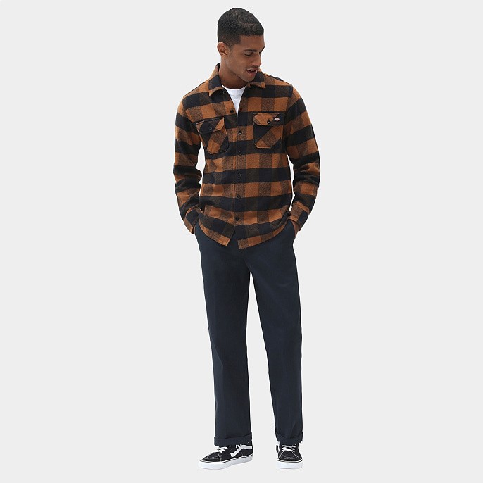 Рубашка Dickies Sacramento Shirt Black and Brown Duck Plaid