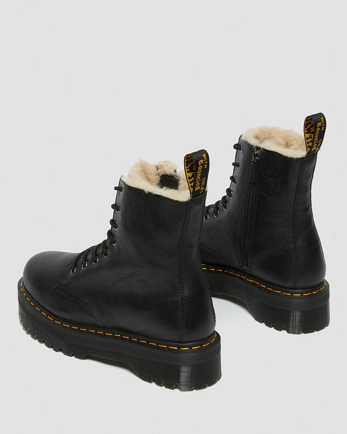 Ботинки женские Dr. Martens Jadon Fur-Lined Pisa Platform Leather Boots